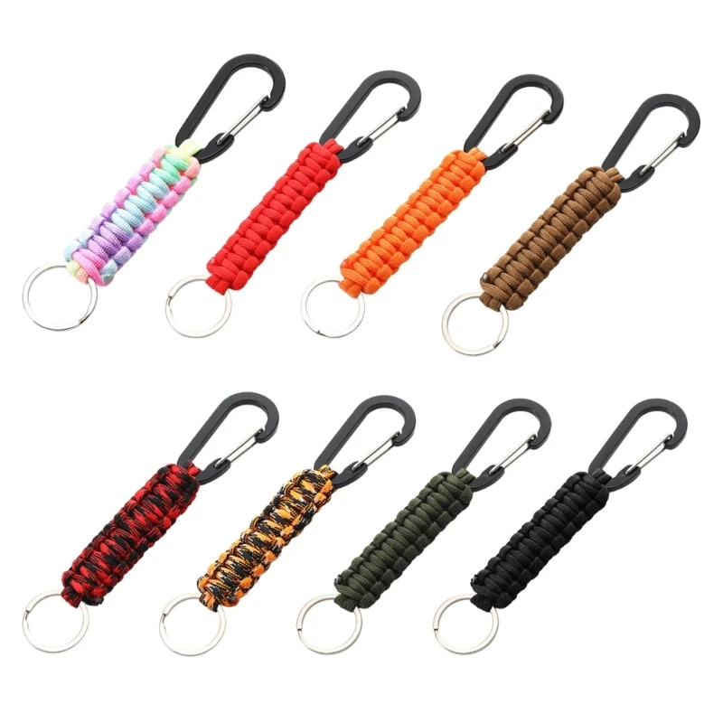3Pcs Paracord Keychain with Carabiner Braided Lanyard Clip Rings Hook Braided - £9.43 GBP+