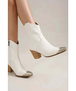 Beast Fashion Faux Leather Block Heel Boots with Side Zippers - $55.11