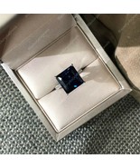 3.50 Ct Princess Cut Blue Sapphire Solitaire Engagement Ring 14K White G... - £119.36 GBP