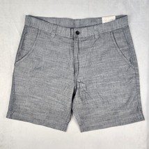 St. Johns Bay Shorts Mens 38 Gray Chambray Cotton Lightweight 9&quot; Inseam New - $23.25