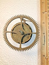 Old Unmarked Clock Chain Wheel (68.3mm Diameter, Shaft is 81.6mm Long(Lot K7488) - £12.58 GBP