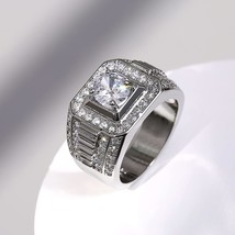 Metmejiao Moissanite Engagement Rings Men&#39;s Wedding Band 925 Sterling Si... - $42.32 CAD
