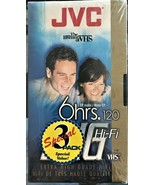 3-Pack JVC VHS Tapes T-120 EHG 6 Hrs Hi-Fi Brand new &amp; factory sealed - £11.89 GBP