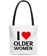 I Love Older Women Tote Bag, Funny Tote Bag, Retirement or Birthday Gifts - £19.51 GBP