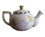 LONGABERGER Pottery BEE Small Tea Pot w/ Lid ~4&quot; USA Vitrified Catalina ... - £30.30 GBP