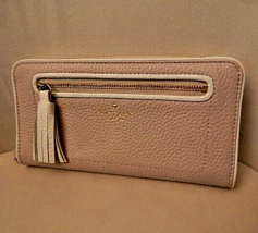 NEW  Kate Spade Zip Around Leather Wallet In Beautiful LIGHT PINK Color. - £86.78 GBP
