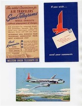 Eastern Airlines Postcard Comment Form Western Union Telegraph Ad TT Req... - £14.33 GBP