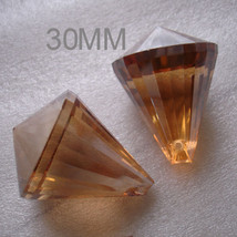 10Pcs Champagne Crystal Lighting Ball Taper Prisms Hanging Pendant Curtain Decor - £11.12 GBP