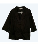Black Blazer, Denim and Company, Lace Trim Sleeves, Cotton/Spandex, Size 1X - $42.83