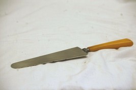 Old Vintage Art Deco Butterscotch Bakelite Handle Pie Cake Server Spatul... - $271.46 MXN