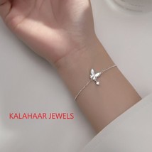 925 Silver Butterfly Charm Bracelet, Charm Bracelet, Heart Bracelet, 925 Silver - £95.10 GBP
