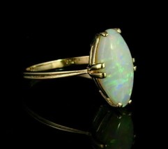 2CT Marquise Cut Lab-Created Opal Solitaire Engagement Ring in 925 Silver - £86.32 GBP