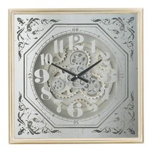 24&quot; Square Gold and Silver Wood and Mirror Exposed Gear Wall Clock - $1,729.86
