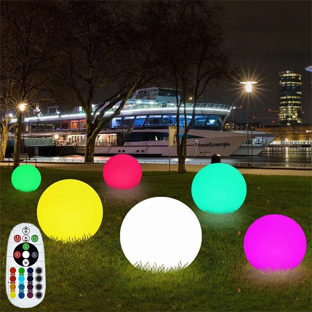 Outdoor Waterproof 16 Colors LED Glowing Ball Light with Remote Control Lawn Lam - £112.80 GBP