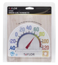 Springfield #5323 Window Cling Thermometer, 7&#39;&#39; Clear Display, -40° To 1... - $9.90