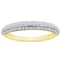 0.25CT Lab Created Moissanite Diamond Wedding Band 14K Yellow Gold Plated Silver - £45.54 GBP
