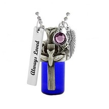 Holy Spirit Cobalt Bottle Ash Urn - Love Charms™ Option - £23.12 GBP