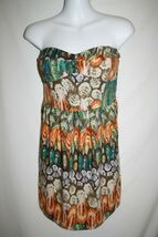 As U Wish AUW Misses MEDIUM Floral Leaves Halter Top Smocked Strapless D... - $8.32