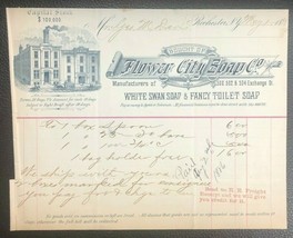 FLOWER CITY SOAP COMPANY &quot;White Swan Soap&quot; vintage May 1, 1886 invoice (NY) - $12.86