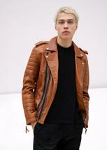 New Handmade Men&#39;s Designer Biker Leather Jacket - £126.54 GBP