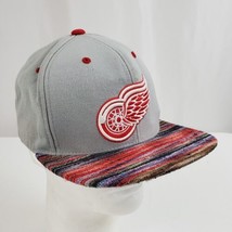 Detroit Red Wings Hat Cap NHL Mitchell &amp; Ness Snapback Wool Blend Gray Hockey - £18.05 GBP