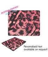 Leopard Wildcat Pink &amp; Black Artistic Personalised Mouse Pad-Mouse Mat. - $41.16 CAD