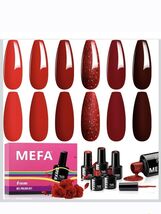 Gel Nail Polish Set - 6 Red Colors Gel Polish Glitter Red Gel Polish Bur... - $10.88