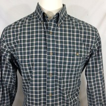 Chaps Men&#39;s Long Sleeve Green Plaid Shirt Size Large - £10.80 GBP