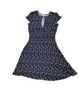 Miami Brand Keyhole Dress – Size Small – Navy &amp; White Fit &amp; Flare – New ... - $90.95 MXN