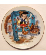 Disney Alphabet Miniature Plate Letter P  PINOCCHIO  3 Inches Diameter - $12.88