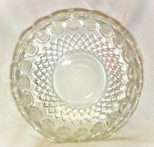 Imperial Open Lace Fruit Bowl Thumbprint Diamond Clear Glass Centerpiece - $36.62