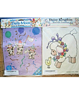 2 Iron-On Transfers Fabric Decoration Lullabye Lamb &amp; Daily Moos Cows New - £11.95 GBP
