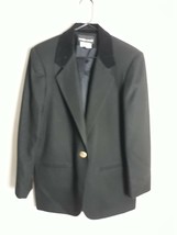 Sag Harbor Black Wool Blazer One Decorative Button Closure Women&#39;s Size 10 - $458.41 MXN
