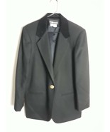Sag Harbor Black Wool Blazer One Decorative Button Closure Women&#39;s Size 10 - $458.41 MXN