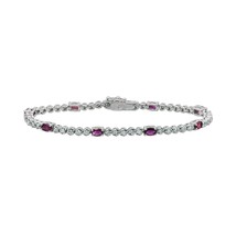 Authenticity Guarantee 
14K White Gold 3.00 Ct. tw. Ruby and Diamond Bracelet - £1,556.30 GBP