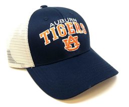 Falcon Auburn Tigers Text Logo Curved Bill Mesh Trucker Adjustable Snapback Hat - £23.46 GBP
