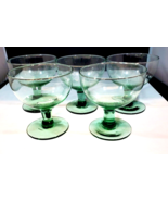 Hand Blown Pilsner Recycled Glass Green Tinted Footed Margarita Glasses ... - £31.60 GBP