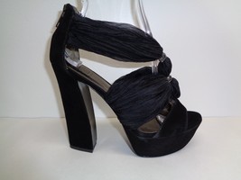 Pelle Moda Size 7 M BENITA Black Kid Suede Platform Sandals New Womens Shoes - £93.95 GBP