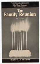 The Family Reunion Program T S Eliot Vaudeville Theatre London 1979 Edward Fox  - £10.36 GBP