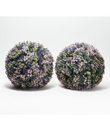 Wicker Park Set of (2) 11&quot; Faux Flower Indoor/ Outdoor Garden Spheres  O... - £152.54 GBP