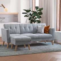 Gloria Upholstered Sofa, Light Gray, By Cosmoliving By Cosmopolitan. - $545.96