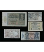 1922-1943 European 5-Note Currency Set // Belgium, Germany &amp; Hungary - $68.49 CAD