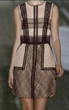 3.1 PHILLIP LIM nude+black lace mesh silk organza dress 6 sleeveless she... - £79.92 GBP