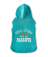 Vibrant Life Dog Hoodie Still Living with My Parents Sz Small Teal Blue ... - $27.88 CAD
