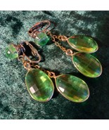 Dalsheim earrings faceted lucite or acrylic clip on pretty light green - £7.51 GBP