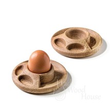 Handmade egg cups set from oak wood is the best for serving soft boiled ... - £32.39 GBP