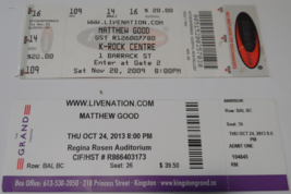 Mathew Good Band NM 2 Ticket Stubs 2013 Kingston Grand + K-Rock Centre 2... - £7.72 GBP
