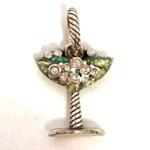 Brighton Champagne Charm,  J90462 Silver Finish/Enamel/Stones, New - £9.23 GBP