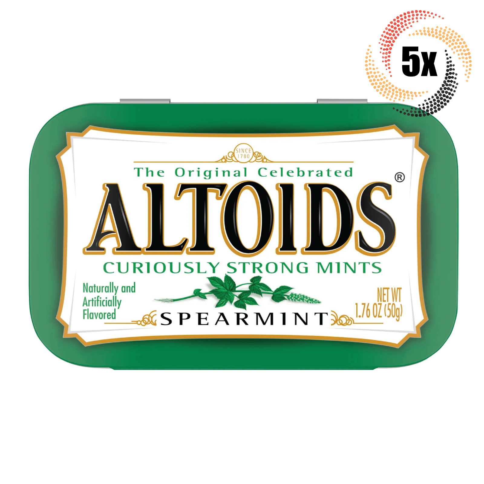 5x Tins Altoids Spearmint Flavor Mints | 72 Mints Per Tin | Fast Shipping - $20.46