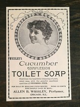 Vintage 1895 Wrisley&#39;s Cucumber Soap Allen B Wrisley Original Ad 1021 A2 - $6.64